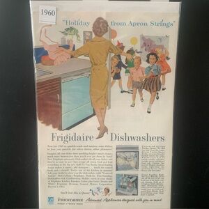 Vintage 1960 Frigidaire Dishwashers Holiday From April Strings Ad Advertisement